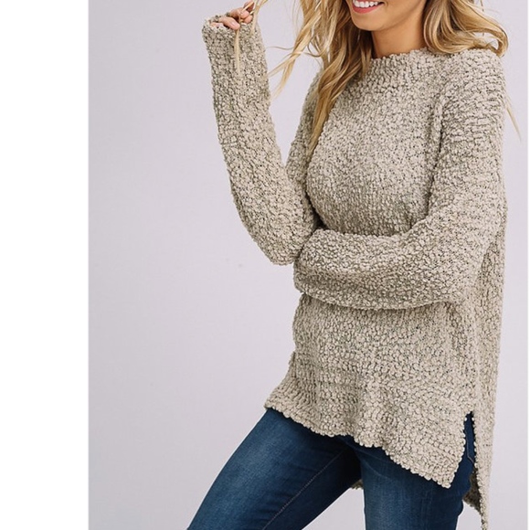 LAST ONE! NEW Popcorn Pullover Sweater Light Olive Boutique